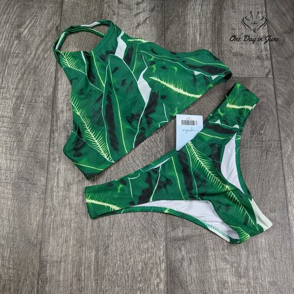 Cupshe Forest Leaves Bikini Swimsuit Size S - Picture 3 of 4